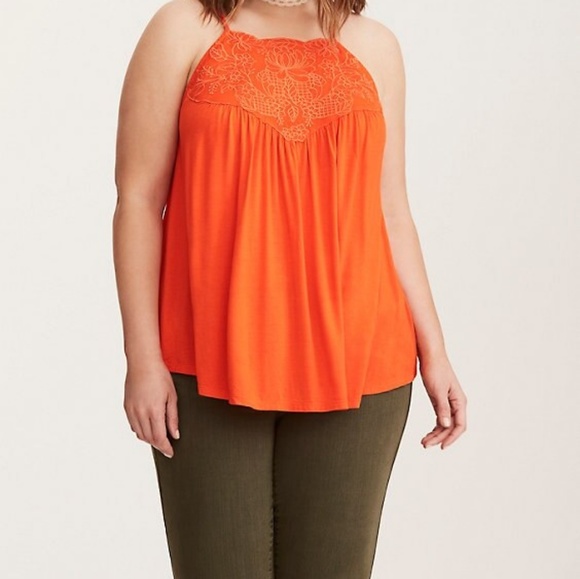 torrid Tops - Torrid Embroidered High Neck Cami